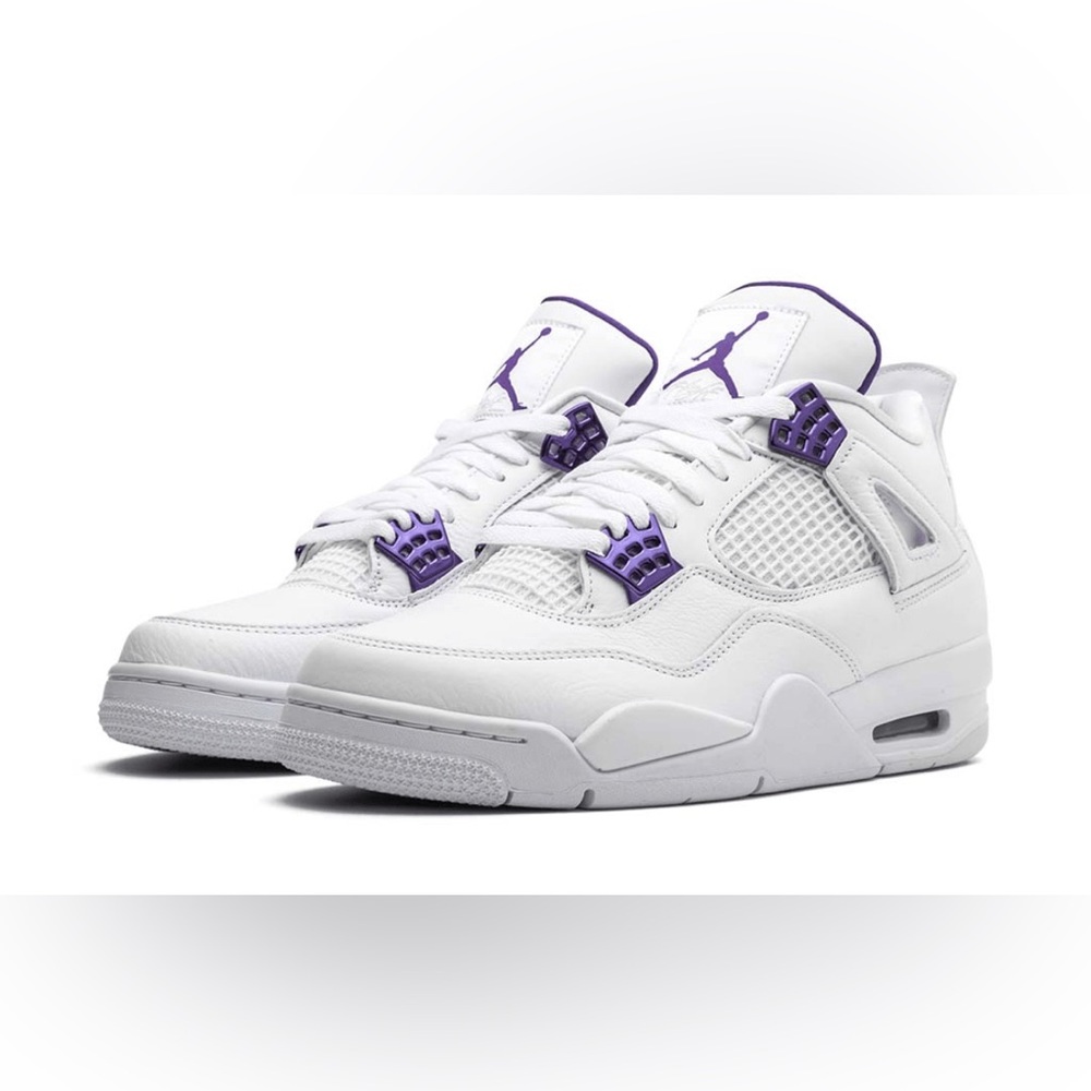Jordan Sneakers with White and Purple Accents